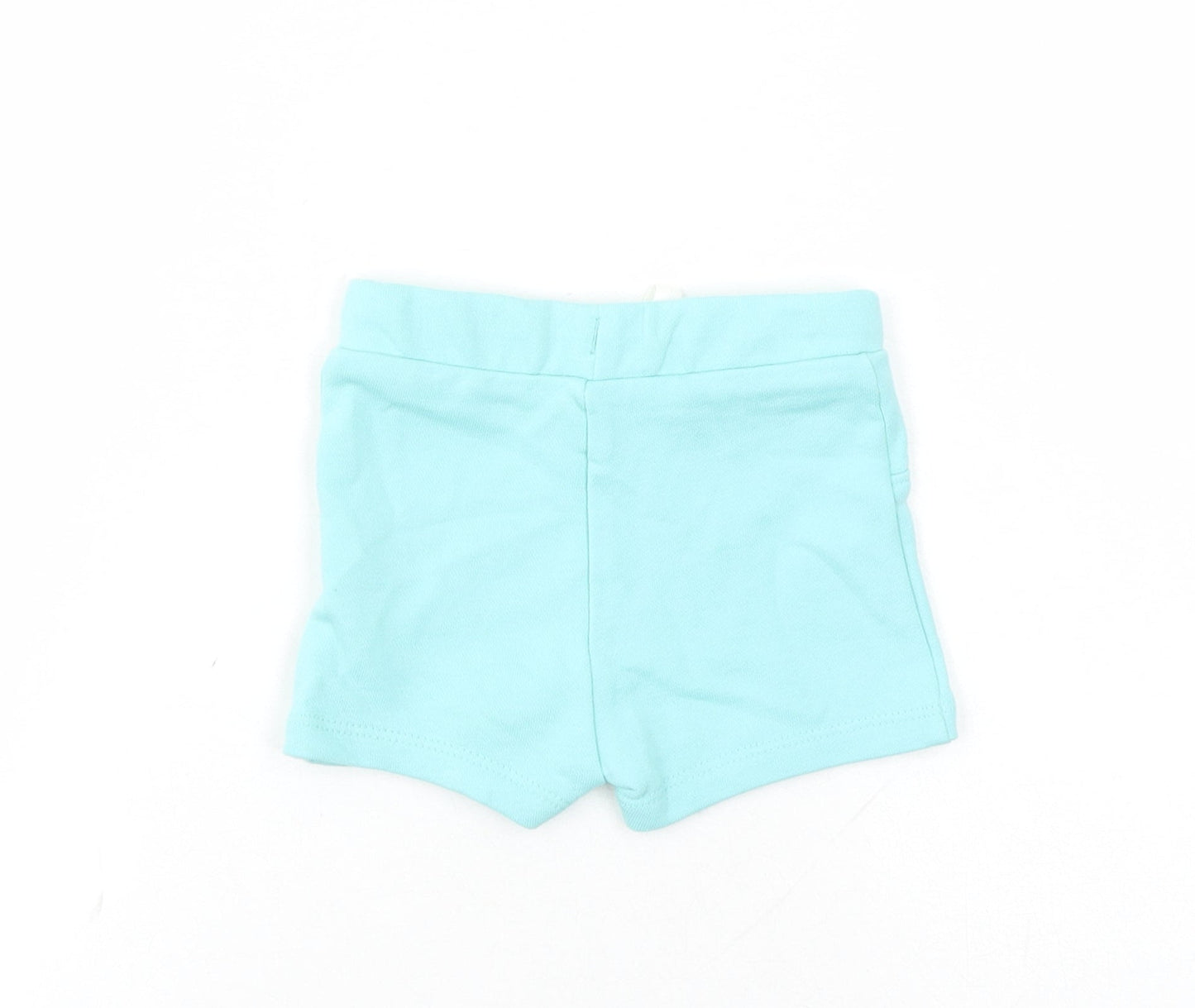 Marks and Spencer Baby Blue Cotton Capri Trousers Size 3-6 Months Drawstring - Elasticated Waist