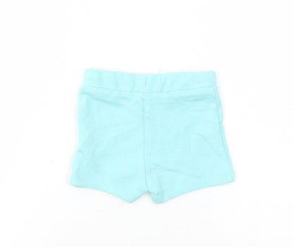 Marks and Spencer Baby Blue Cotton Capri Trousers Size 3-6 Months Drawstring - Elasticated Waist
