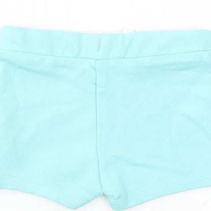 Marks and Spencer Baby Blue Cotton Capri Trousers Size 3-6 Months Drawstring - Elasticated Waist