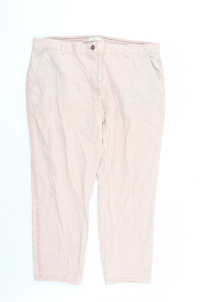 Womens UK Size 20 Marks and Spencer Regular Fit Chino Pink Trousers