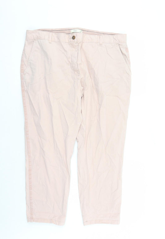 Womens UK Size 20 Marks and Spencer Regular Fit Chino Pink Trousers