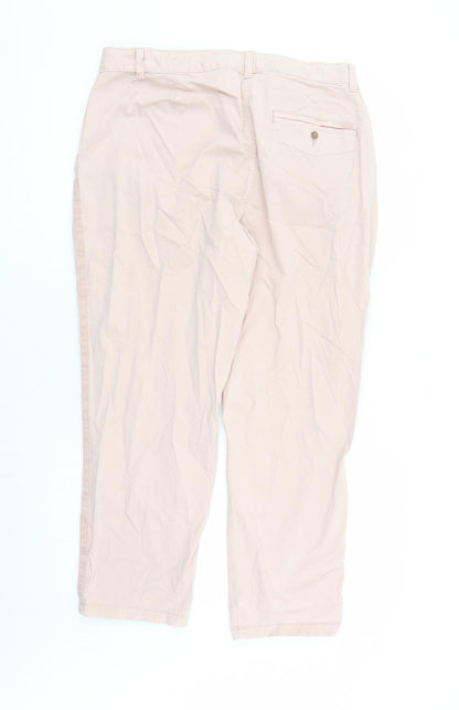 Womens UK Size 20 Marks and Spencer Regular Fit Chino Pink Trousers