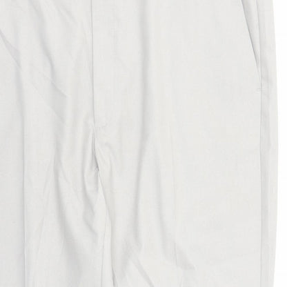 Marks and Spencer Mens Grey Polyester Trousers Size 44 in L28 in Regular Zip - Pockets Short Leg