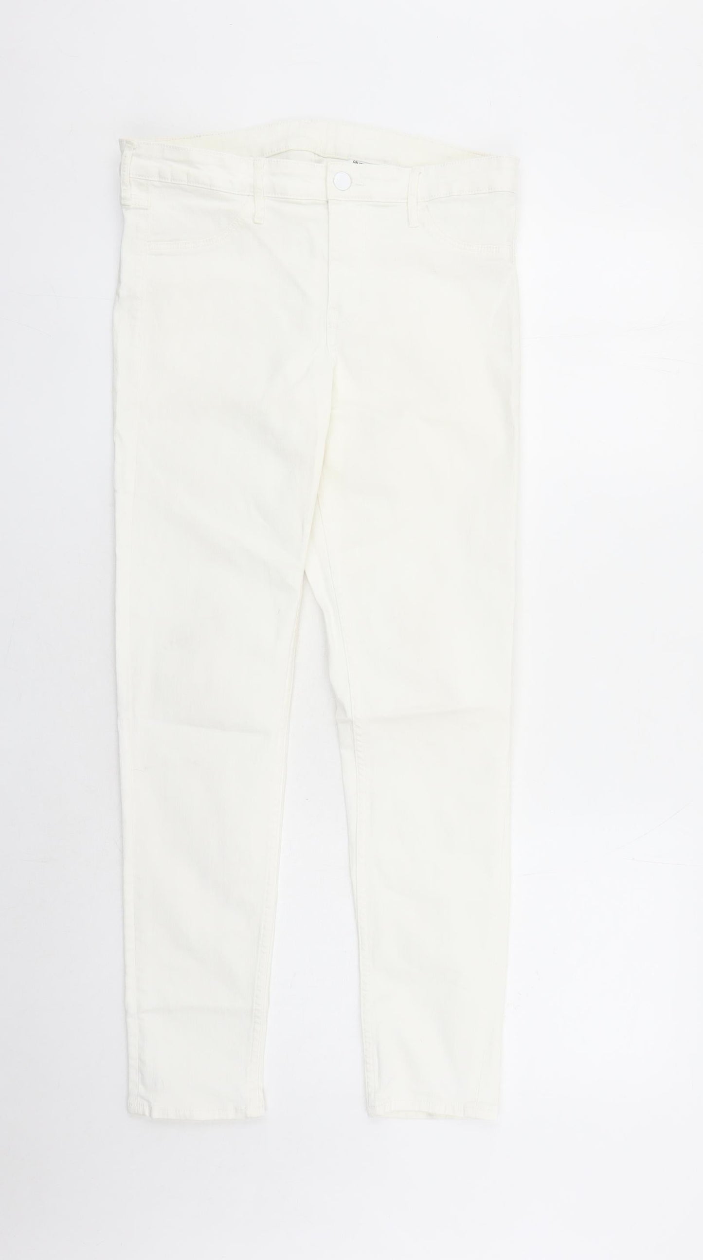 Womens UK Size 30 in H&M Regular Fit Skinny White Jeans