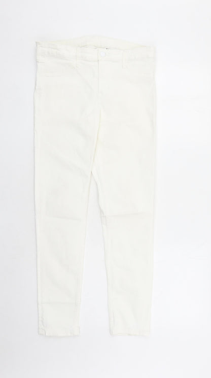 Womens UK Size 30 in H&M Regular Fit Skinny White Jeans