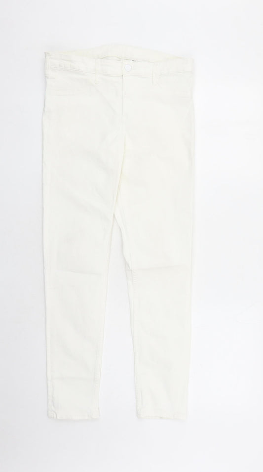 Womens UK Size 30 in H&M Regular Fit Skinny White Jeans