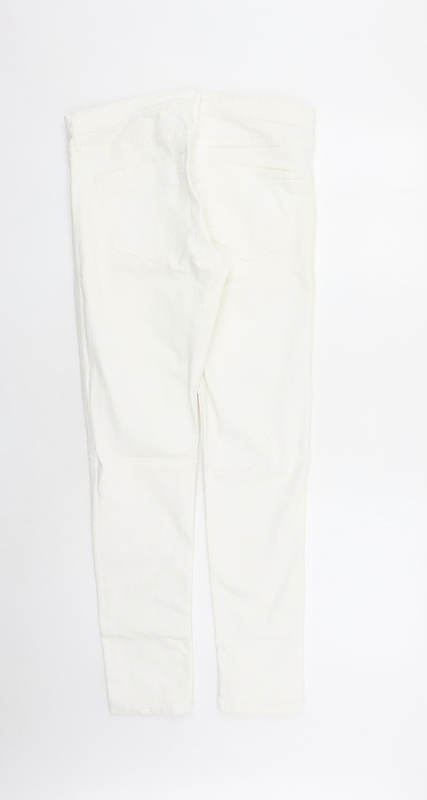 Womens UK Size 30 in H&M Regular Fit Skinny White Jeans