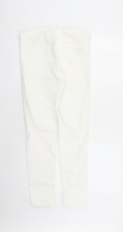 Womens UK Size 30 in H&M Regular Fit Skinny White Jeans