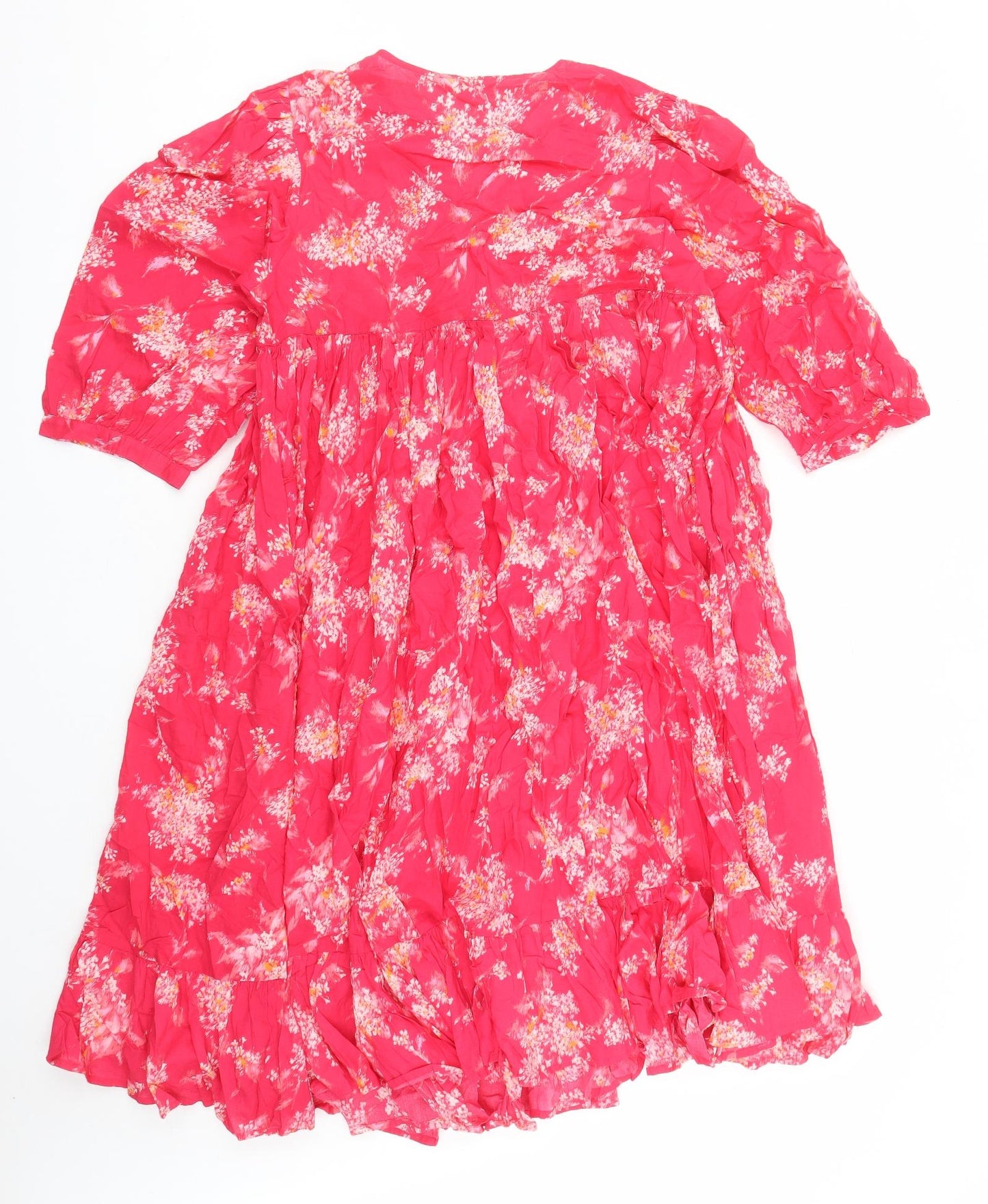 Per Una Womens Red Geometric 100% Cotton Trapeze & Swing Size M V-Neck Pullover