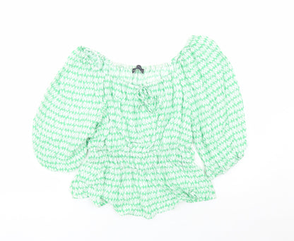 Womens UK Size 10 Marks and Spencer Green Basic Blouse