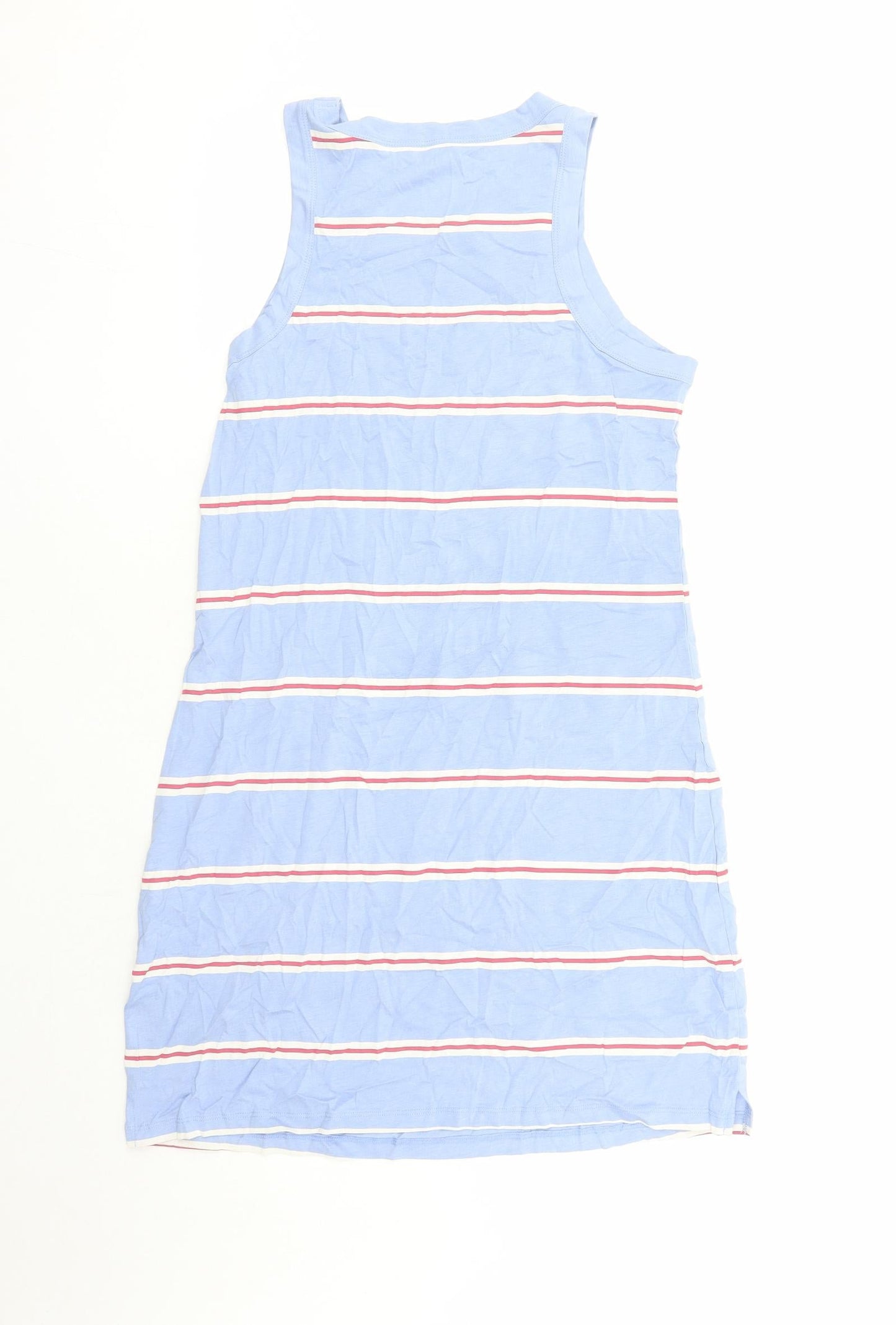 Marks and Spencer Womens Blue Striped Cotton Top Dress Size M