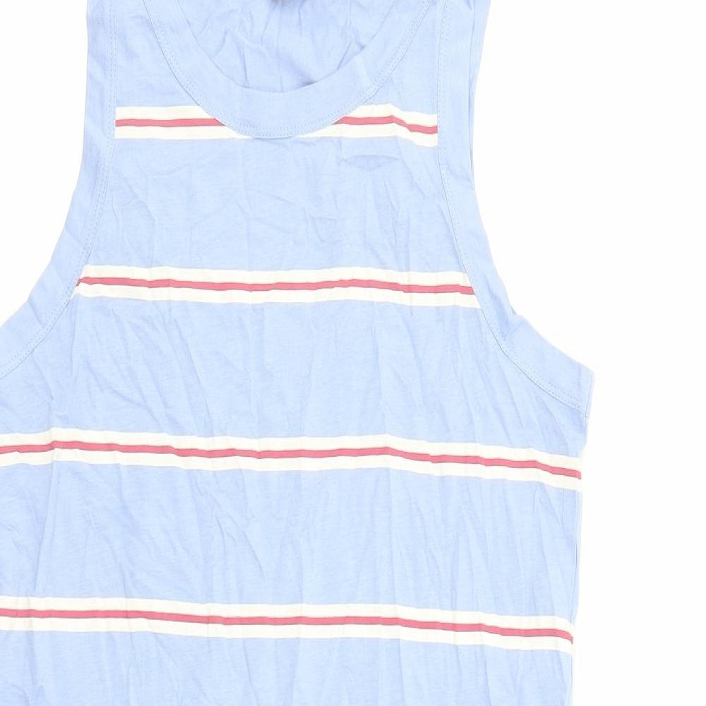 Marks and Spencer Womens Blue Striped Cotton Top Dress Size M