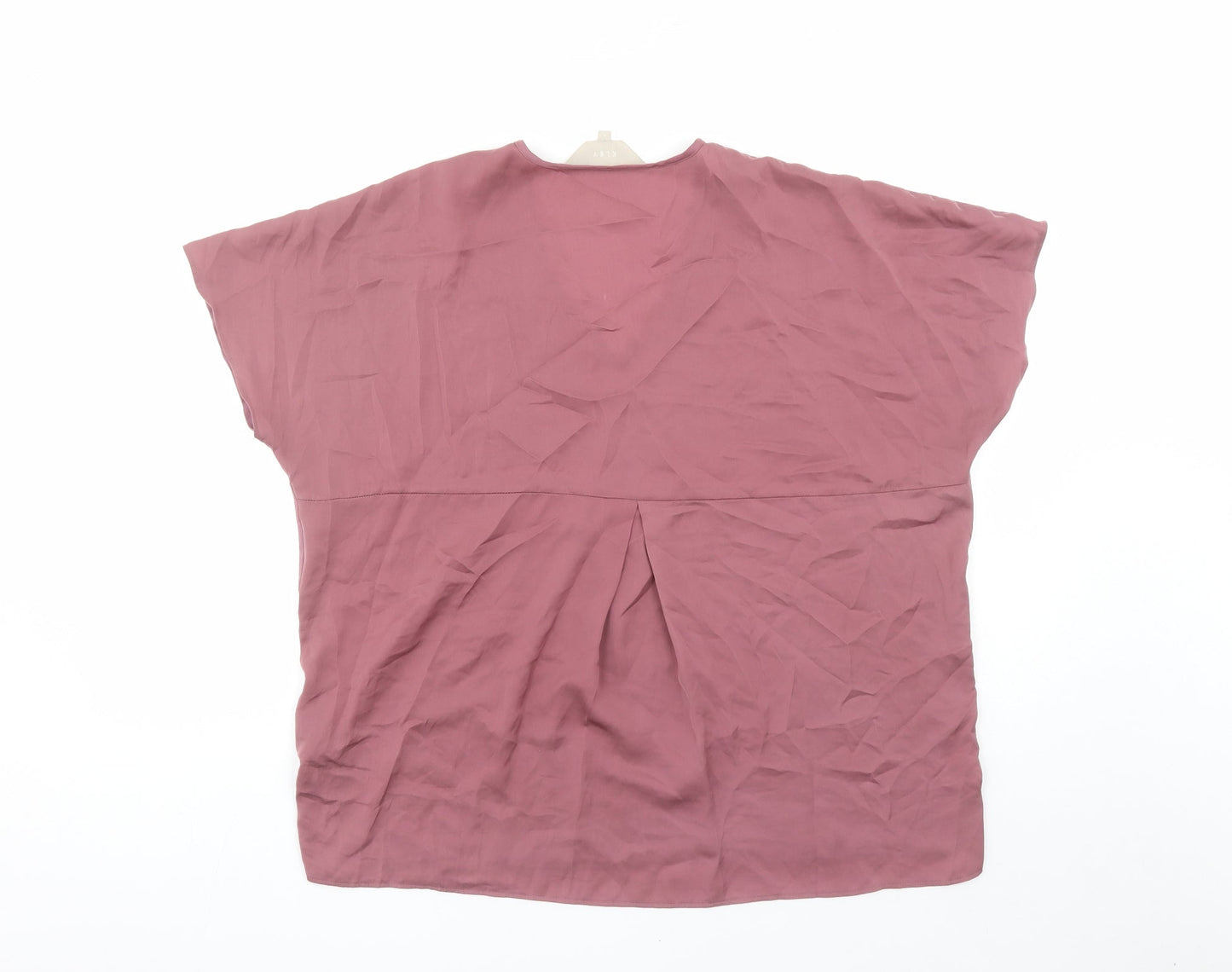Kley Womens Pink Modal Basic T-Shirt Size S V-Neck