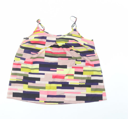 Capsule Womens Multicoloured Geometric Polyester Camisole Tank Size 14 Round Neck