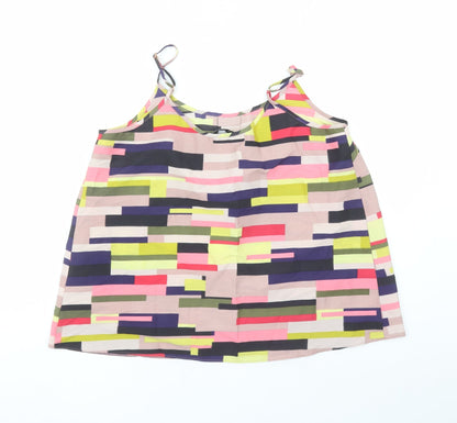 Capsule Womens Multicoloured Geometric Polyester Camisole Tank Size 14 Round Neck