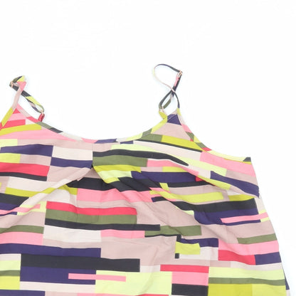 Capsule Womens Multicoloured Geometric Polyester Camisole Tank Size 14 Round Neck