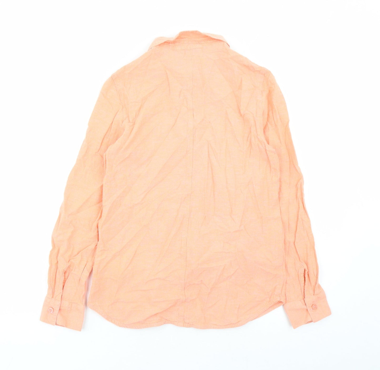 Womens UK Size 8 Warehouse Orange Basic Button-Up