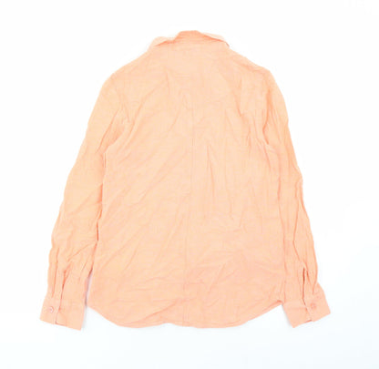 Womens UK Size 8 Warehouse Orange Basic Button-Up