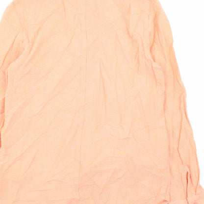 Womens UK Size 8 Warehouse Orange Basic Button-Up