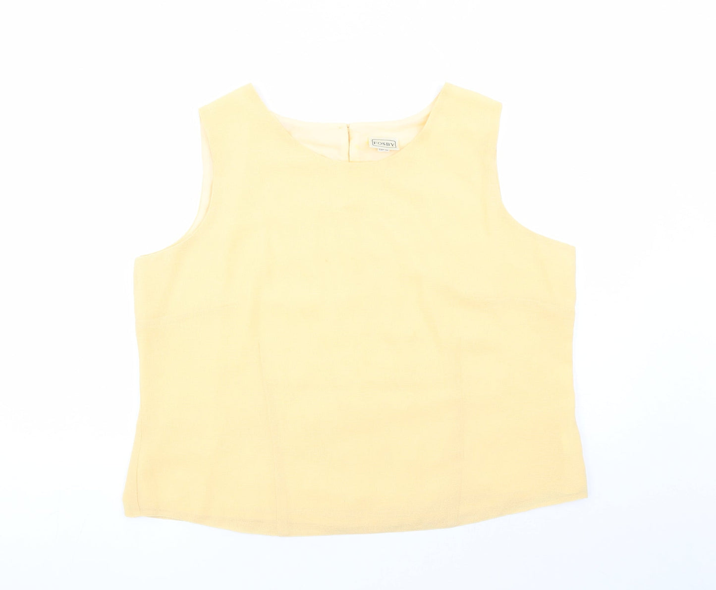 Fosby Womens Yellow Polyester Basic Tank Size 22 Round Neck - Lined