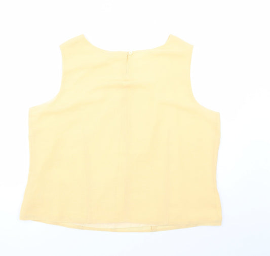 Fosby Womens Yellow Polyester Basic Tank Size 22 Round Neck - Lined