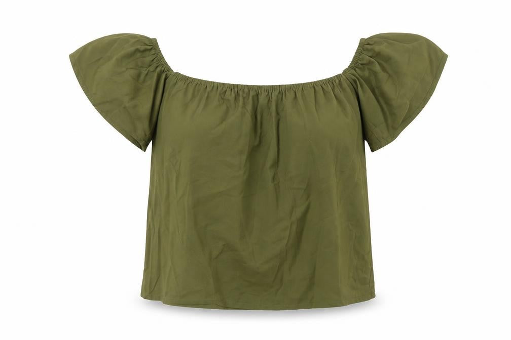 Womens UK Size 10 Boohoo Green Basic Blouse