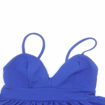 Womens UK Size 8 New Look Blue Cropped Tank