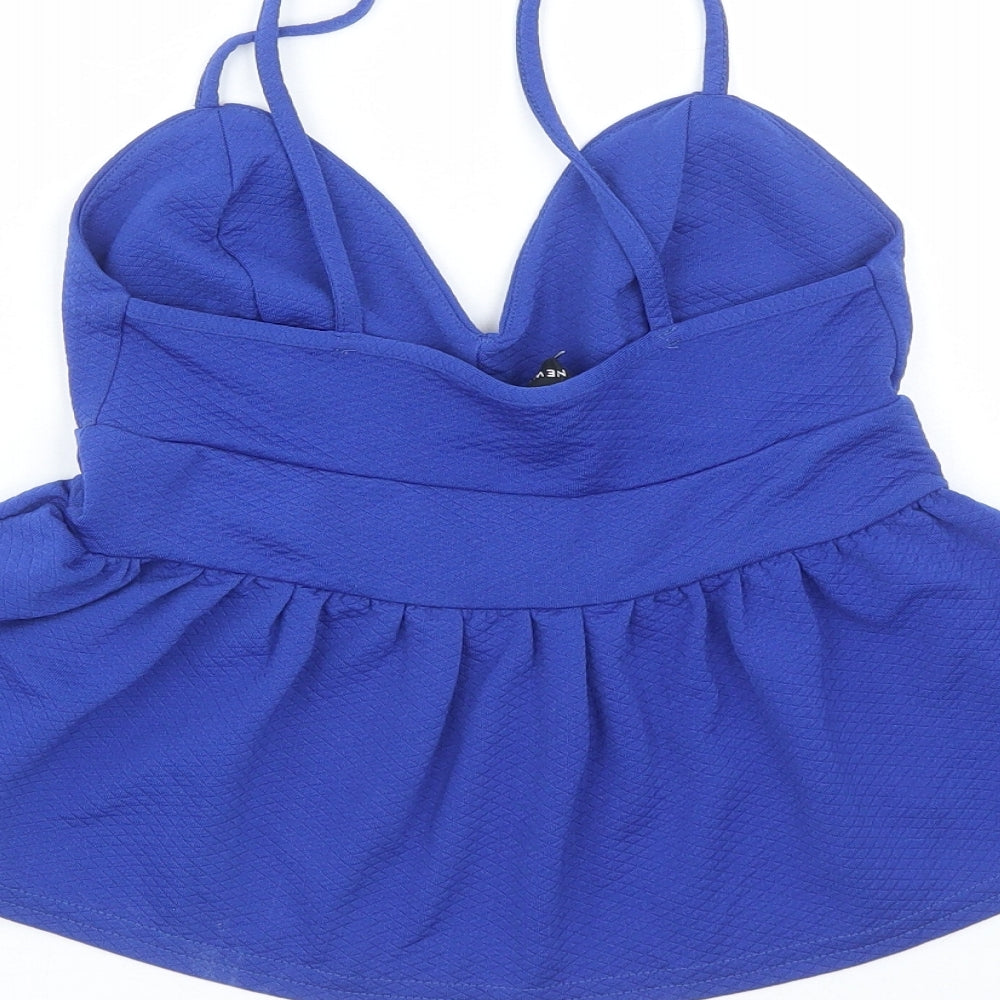 Womens UK Size 8 New Look Blue Cropped Tank