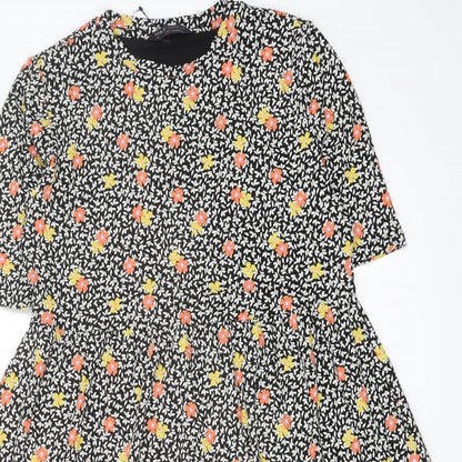 Marks and Spencer Womens Multicoloured Floral Viscose A-Line Size 10 Crew Neck Pullover