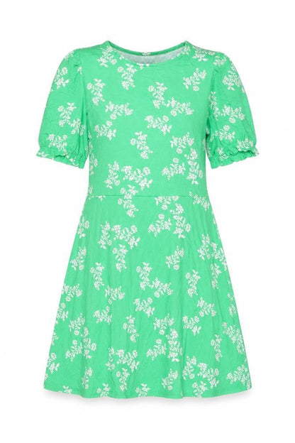 Marks and Spencer Womens Green Floral Viscose A-Line Size 10 Round Neck Pullover