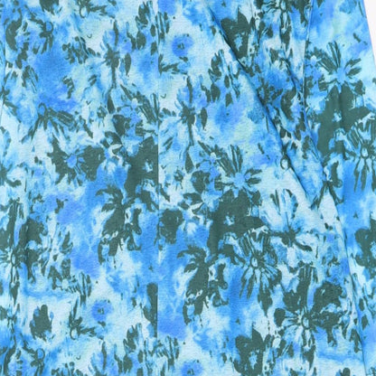 Marks and Spencer Womens Blue Geometric Polyester A-Line Size 16 Boat Neck Pullover