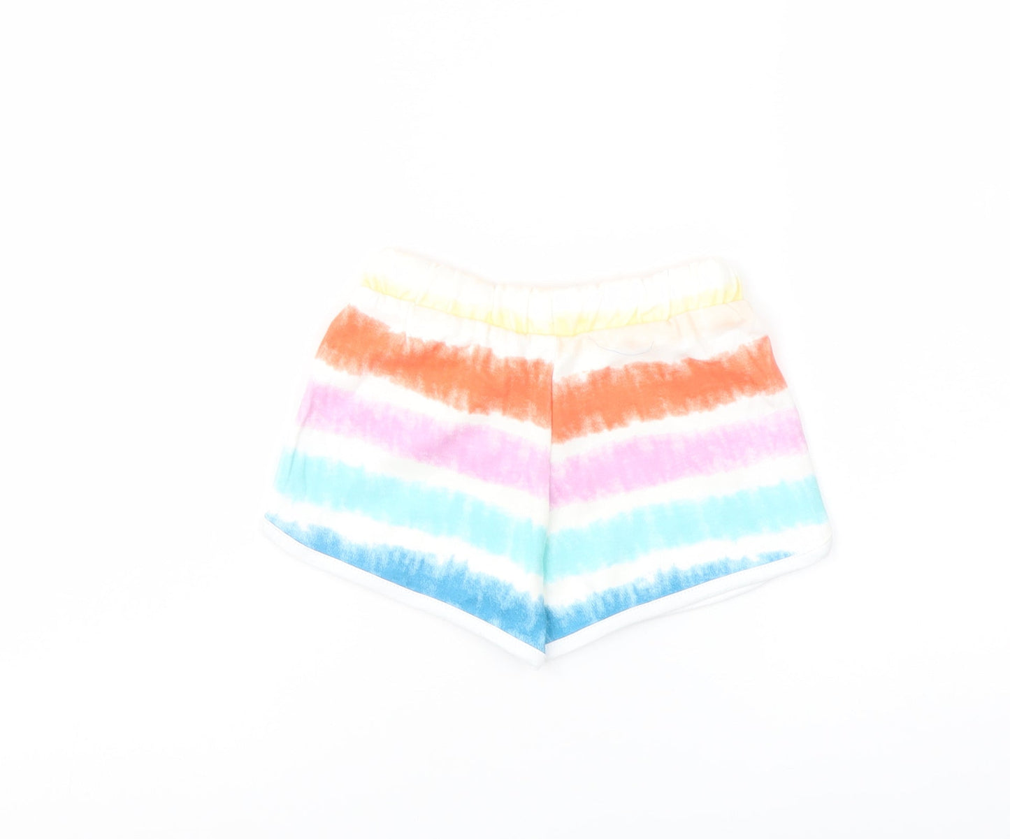 Marks and Girls Multicoloured Striped Cotton Sweat Shorts Size 3-4 Years Regular Drawstring