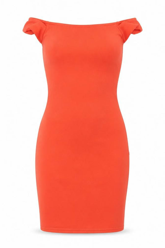 Boohoo Womens Red Polyester Bodycon Size 6 Square Neck Pullover