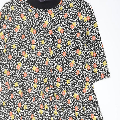 Marks and Spencer Womens Multicoloured Floral Viscose A-Line Size 12 Crew Neck Pullover