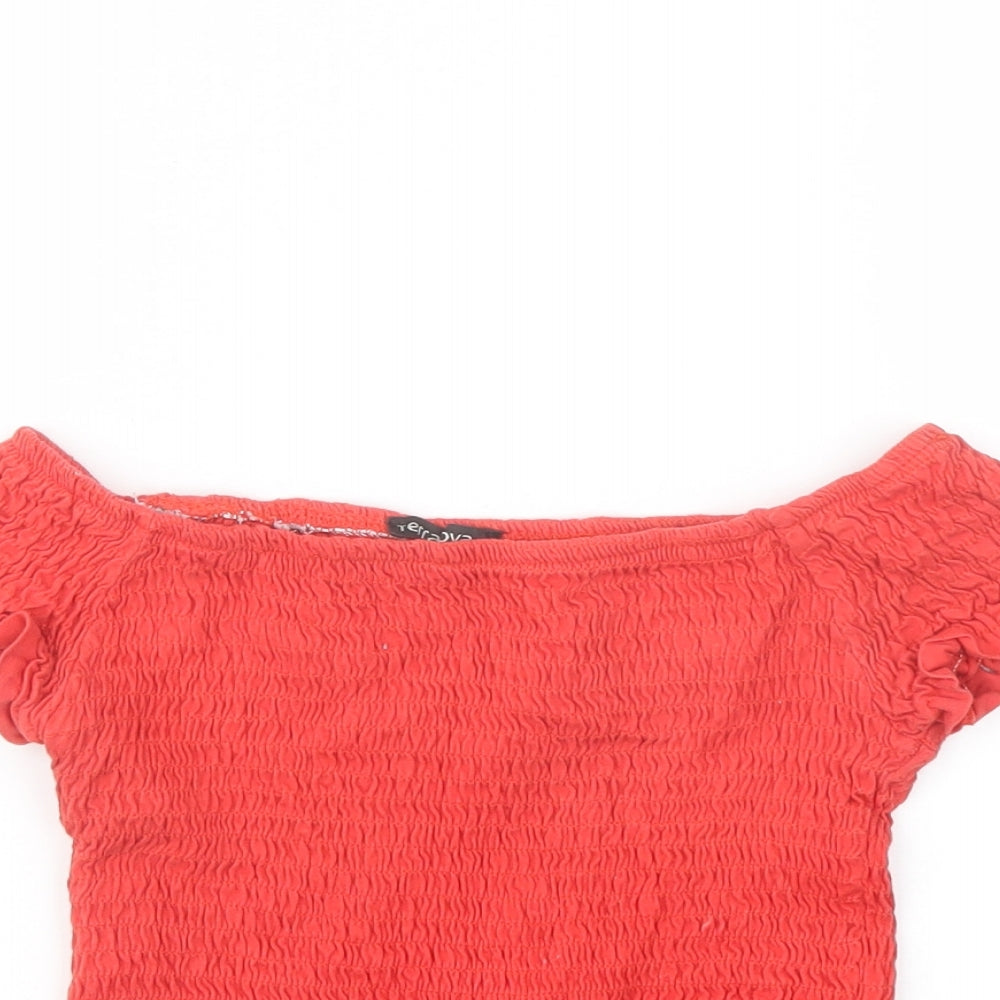 Womens UK Size S Terranova Red Cropped Tank