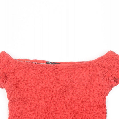 Womens UK Size S Terranova Red Cropped Tank