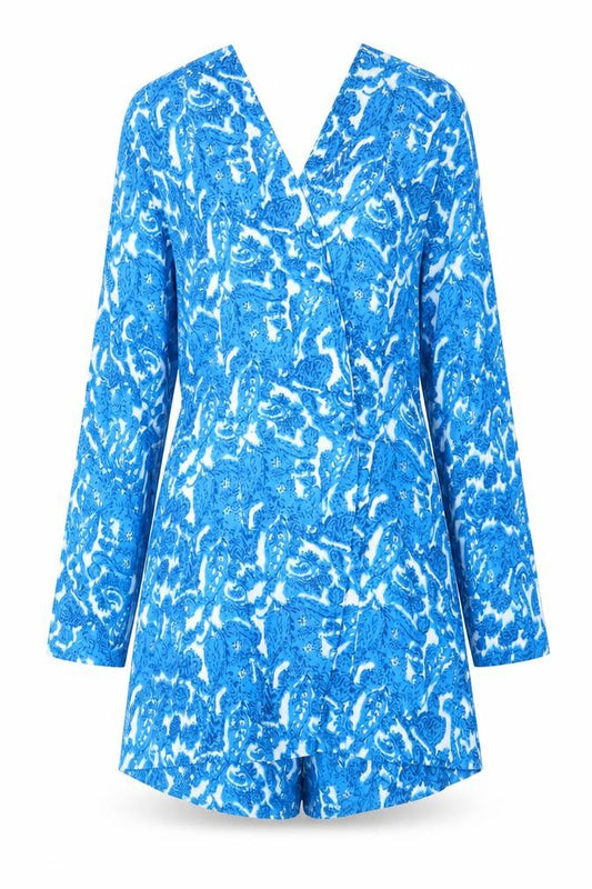 Womens UK Size 10 In the Style One-Piece Blue Playsuit