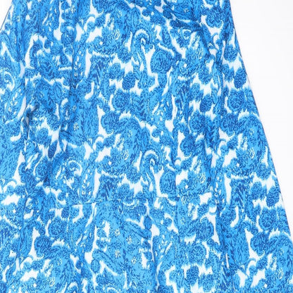 In the Style Womens Blue Geometric Polyester Playsuit One-Piece Size 10 Pullover