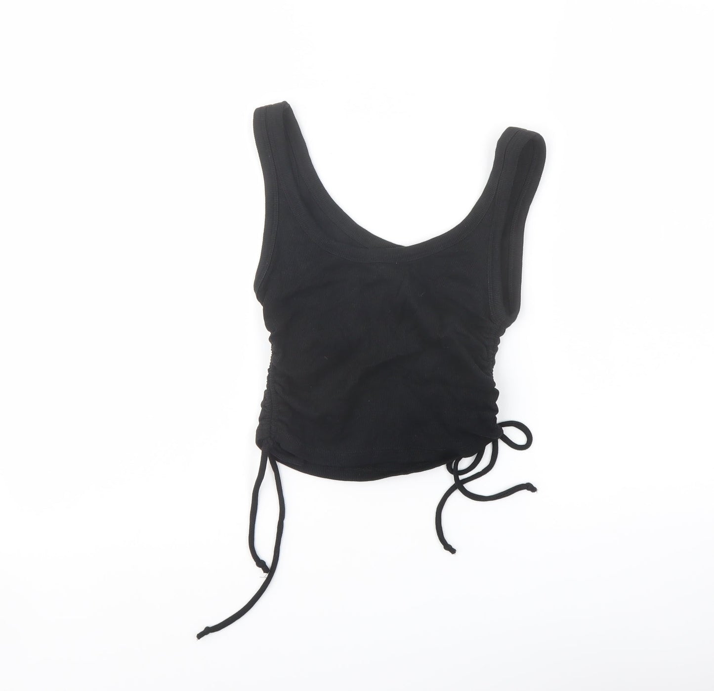 Womens UK Size M Zara Black Cropped Tank