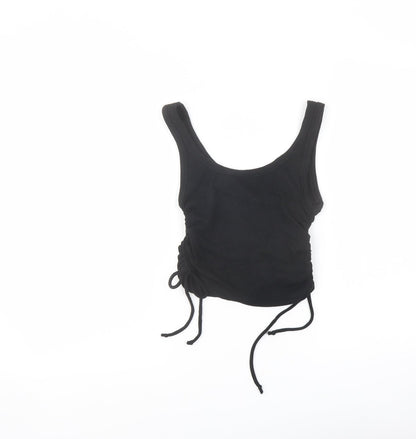 Womens UK Size M Zara Black Cropped Tank