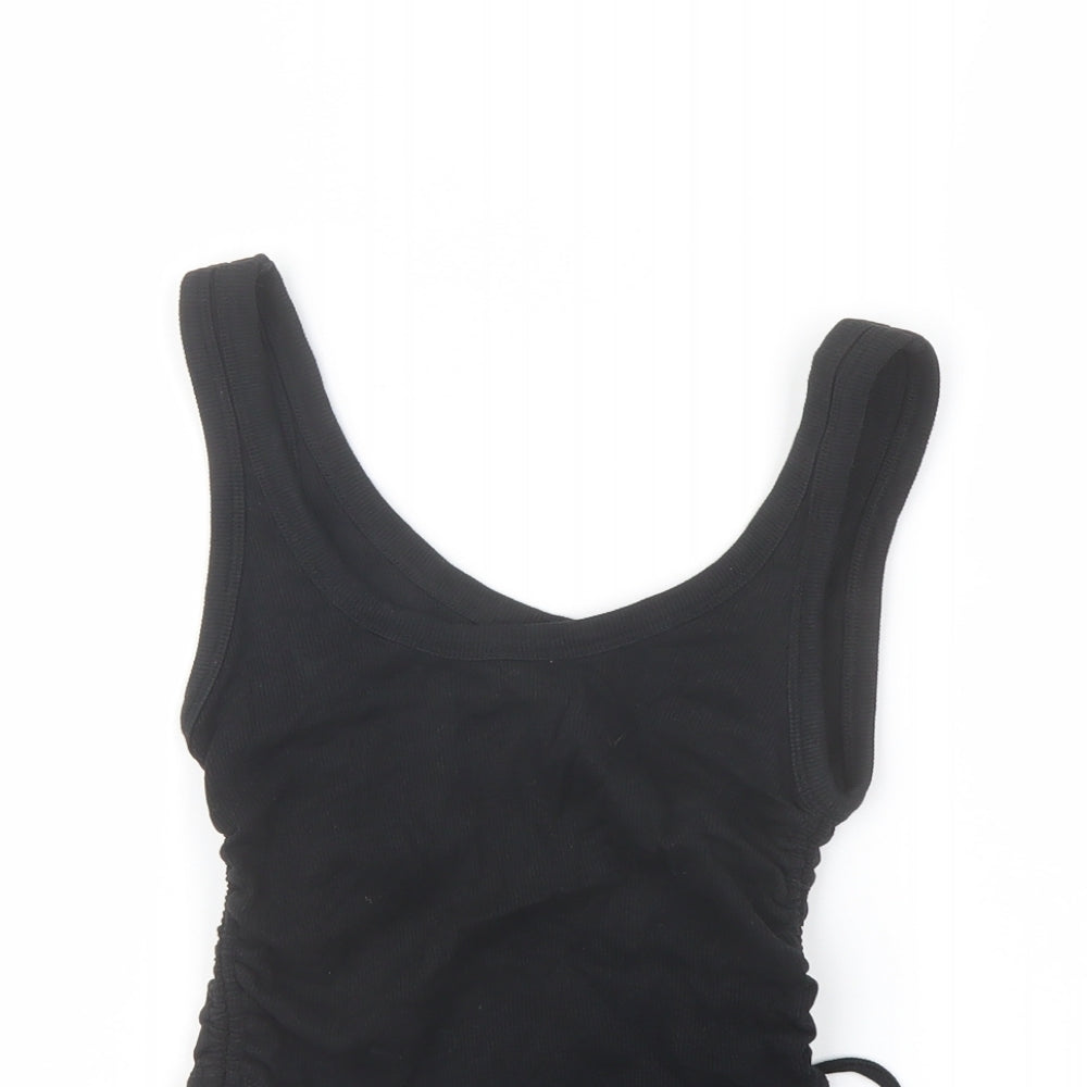 Womens UK Size M Zara Black Cropped Tank