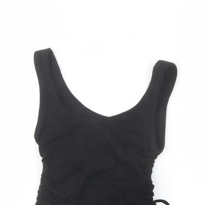 Womens UK Size M Zara Black Cropped Tank