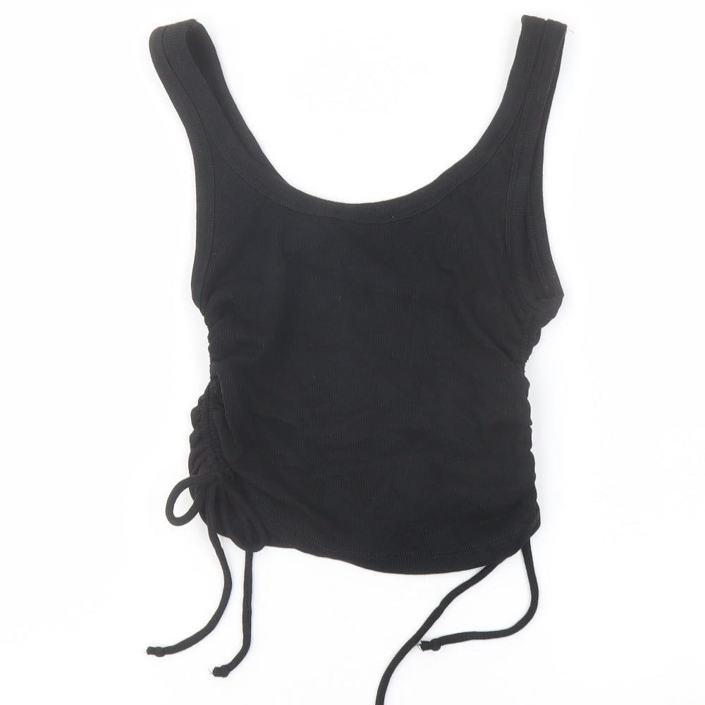 Womens UK Size M Zara Black Cropped Tank
