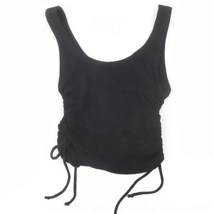 Womens UK Size M Zara Black Cropped Tank