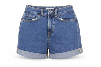 Womens UK Size 4 Denim & Co. Regular Fit Mom Shorts