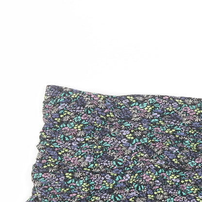Marks and Spencer Girls Multicoloured Floral Viscose Flare Skirt Size 12-13 Years Regular Zip