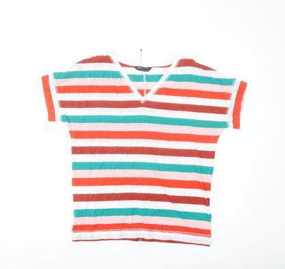 Womens UK Size 8 Marks and Spencer Multicoloured Basic T-Shirt
