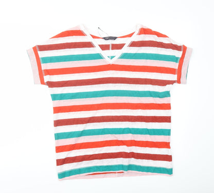 Womens UK Size 8 Marks and Spencer Multicoloured Basic T-Shirt