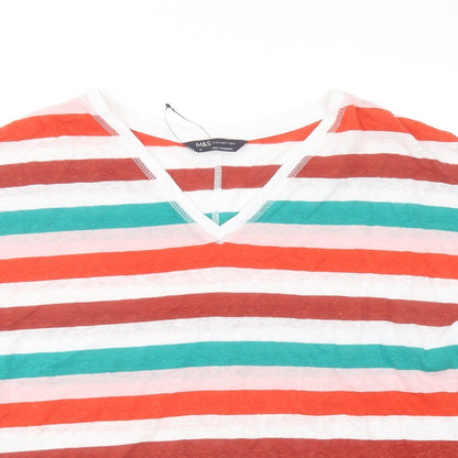 Womens UK Size 8 Marks and Spencer Multicoloured Basic T-Shirt