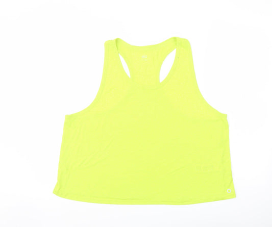 GOODMOVE Womens Green Polyester Basic Tank Size 18 Scoop Neck Pullover